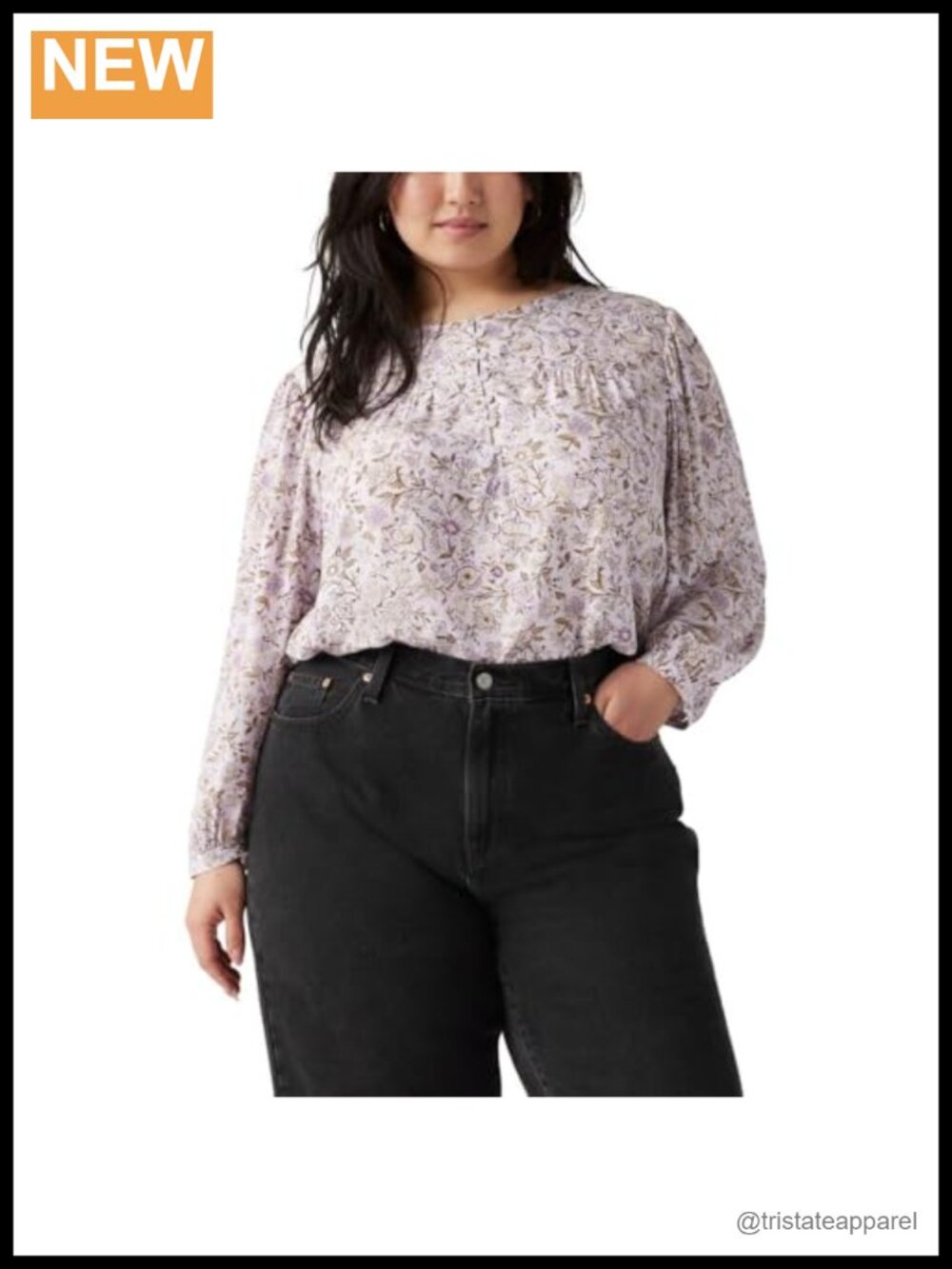Levi's Halsey Floral Blouse with 3/4 Sleeves